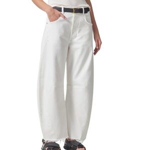 Citizens Of Humanity Horseshoe Frayed Ankle Barrel Jeans Size 32 Super High Wais